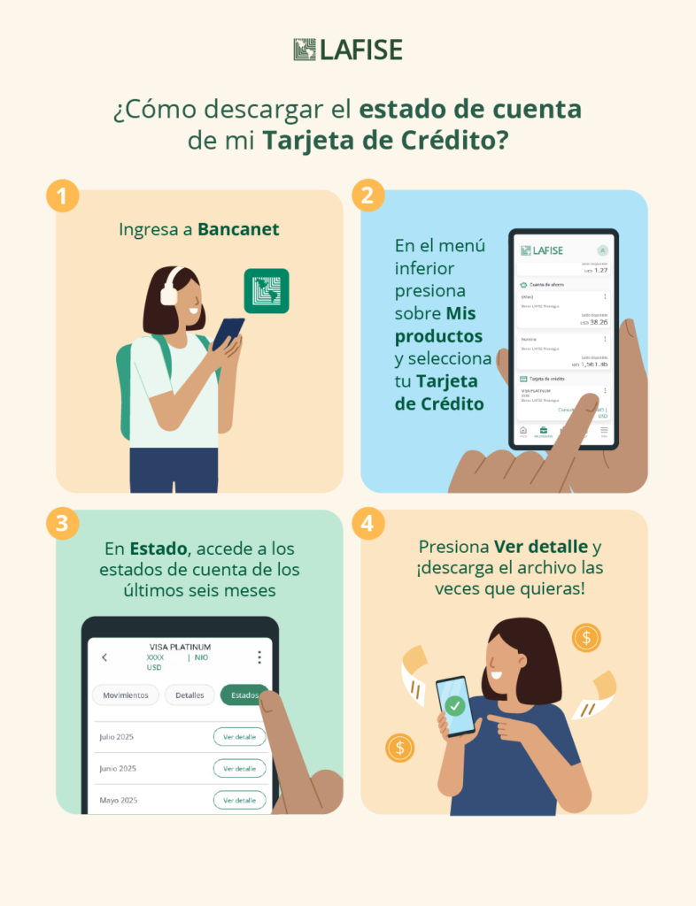 Infografía Descarga estado de cuenta LAFISE