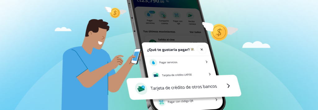 Paga fácilmente con la opción Pagar Tarjeta de crédito de otros bancos en tu app LAFISE Digital