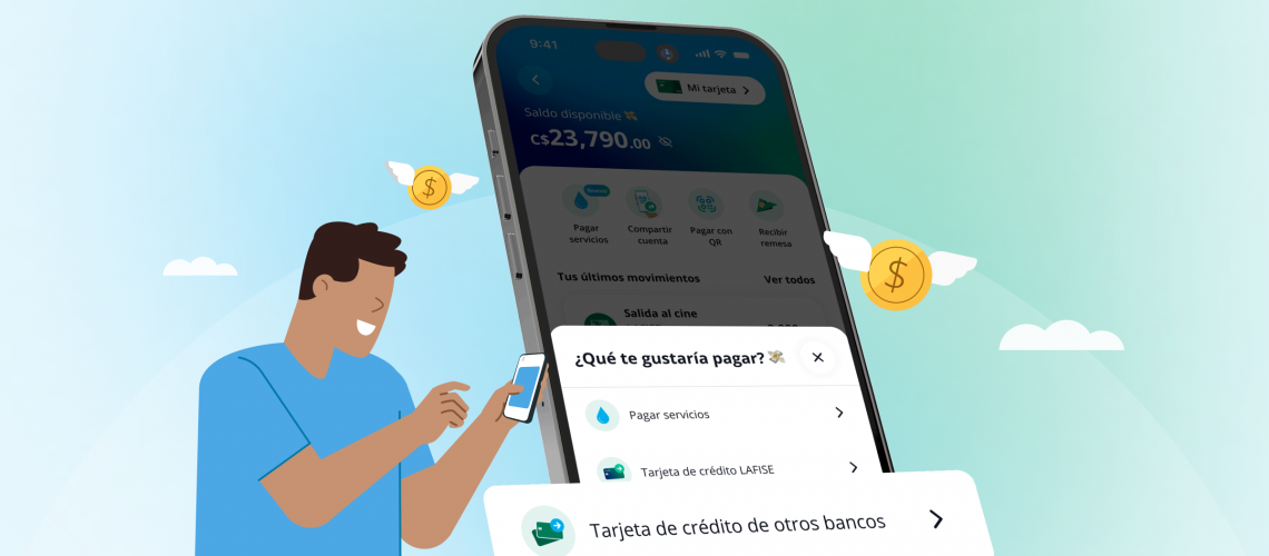 Paga fácilmente con la opción Pagar Tarjeta de crédito de otros bancos en tu app LAFISE Digital